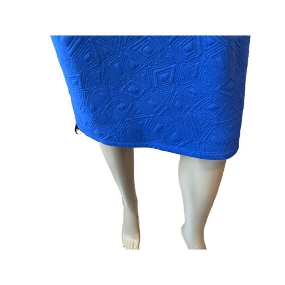 Monroe & Main Blue 3/4 Sleeve Boat Neck Textured Dress Size Small - Picture 4 of 13